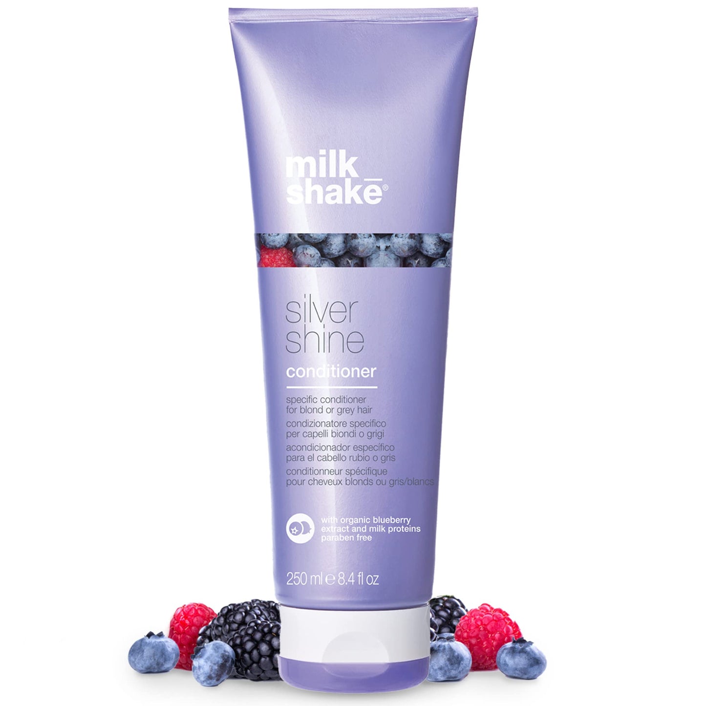 milk_shake | Silver Shine Conditioner 250 ml, Specific Anti-Yellow Conditioner for Blonde or Grey Hair, with Violet Pigment, Made in Italy