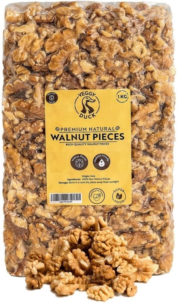 Veggy Duck - Italian Natural Raw Walnut Pieces (1Kg) - Premium Quality | GMO Free