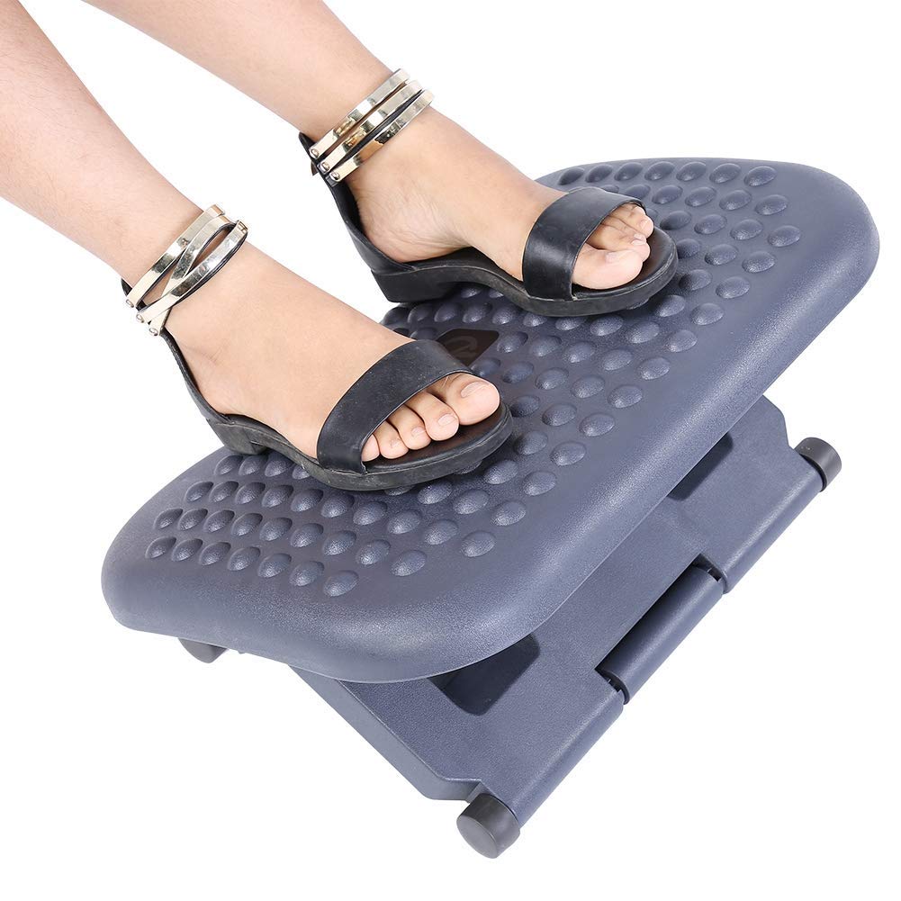 Ergonomic Foot Rest Under Desk, Height Adjustable Plastic Footrest with Massage Point for Office Home