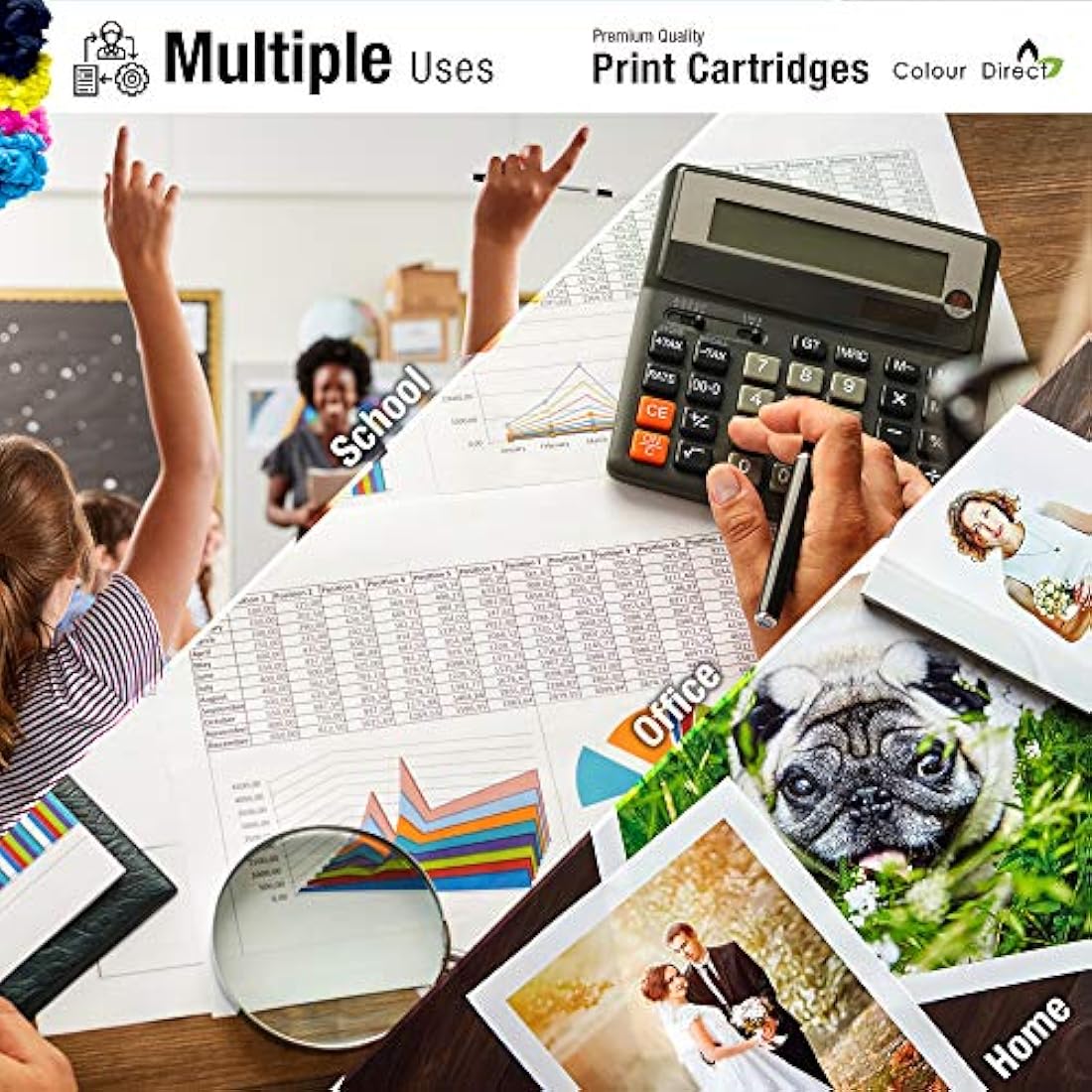Colour Direct 550 551 Compatible Ink Cartridges for Canon Pixma iP8750 MG6340 MG6350 MG7150 MG7500 MG7550 CLI-551XL/ PGI-550XL - 36 Pack (6 Sets + 6 Grey)