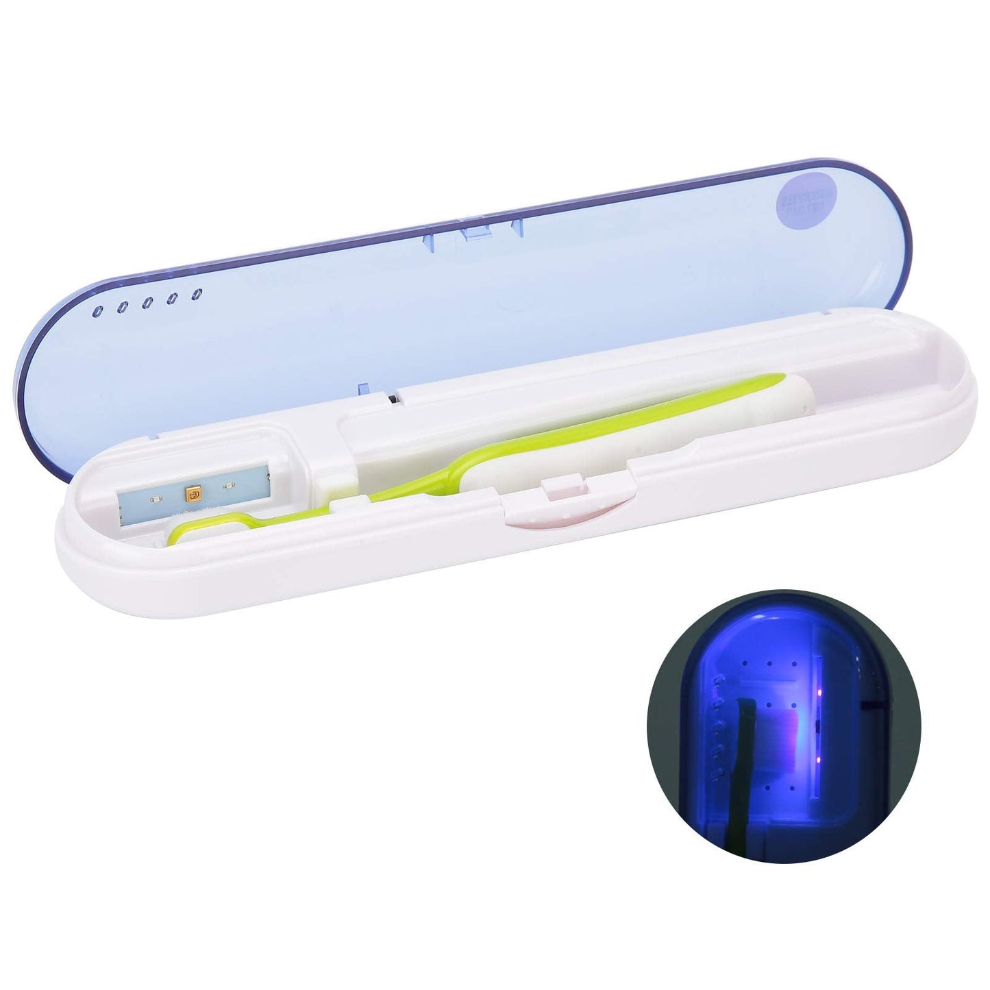 Electric Toothbrush Holder, Toothbrush Sanitizer Case UV LED Toothbrush Holder Cleaner, Portable Ultraviolet Toothpaste Cleaner UV Sterilizer Box for
