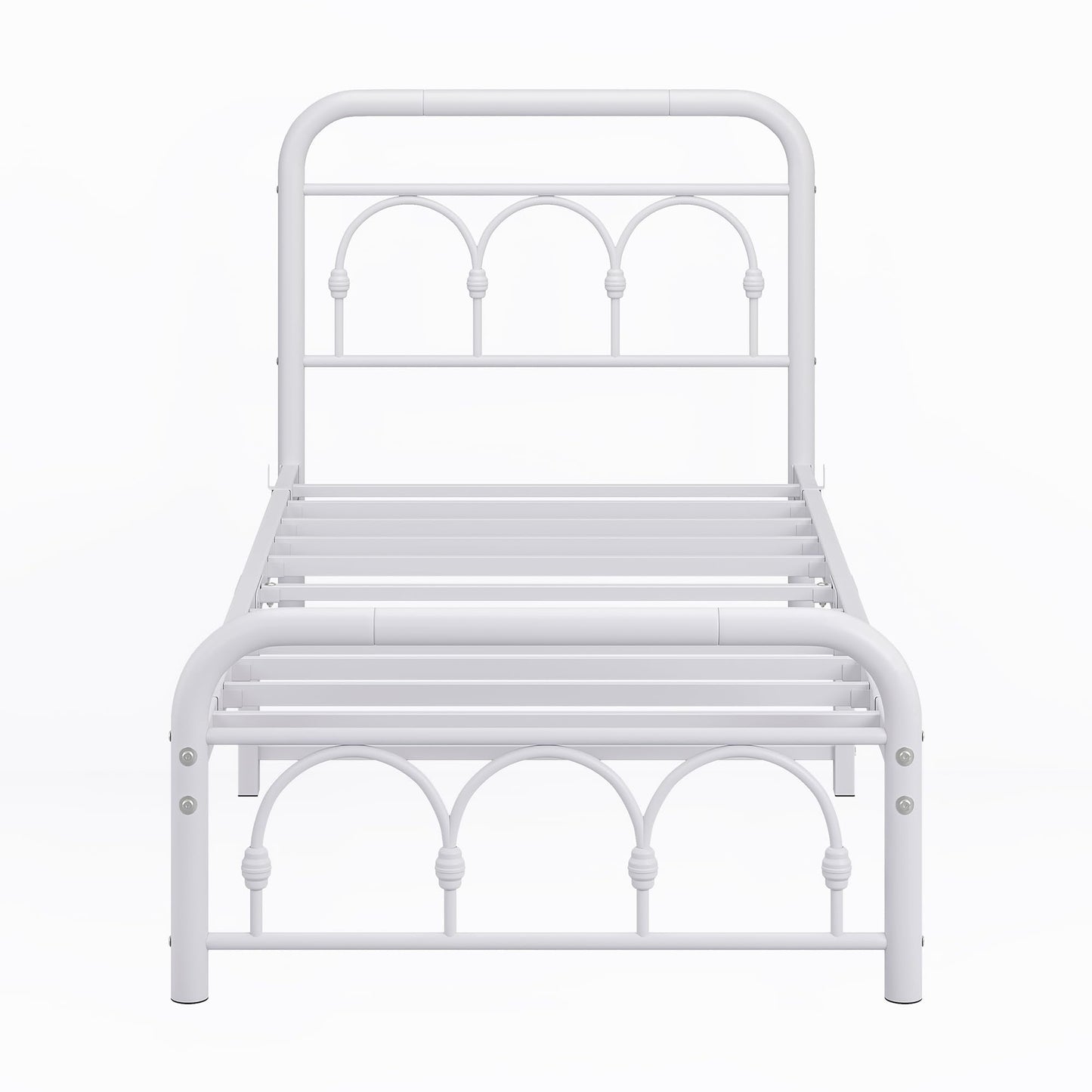 MUZERUL 3ft Single Bed Frame with Headboard(90x190cm),Metal Arched Single Size Bed Base with Footboard,Heavy Duty Metal Platform,Steel Slat