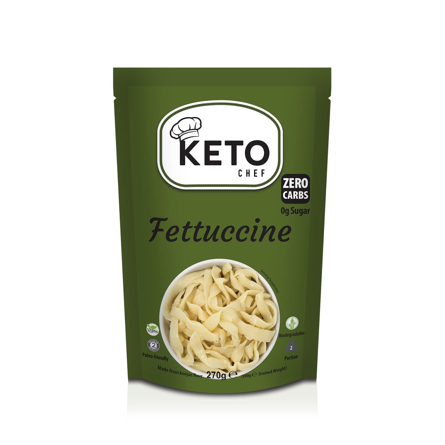 Keto Chef Konjac Fettuccine Pasta (Pack of 6, 270g) - Sugar & Free-from, Made with Konjac Flour, Contains Zero Fat, Shirataki, Low Calorie Healthy