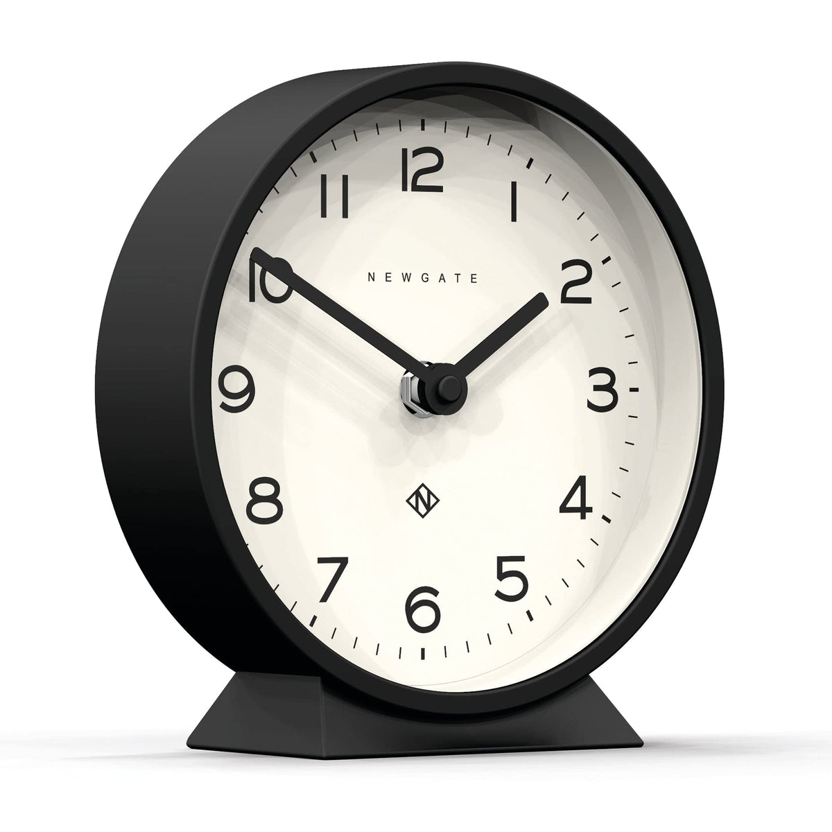 NEWGATE? M Mantel Silent Sweep Mantel Clock - 'No Tick' - A Modern Mantelpiece Clock - Small Clock Mantel Clocks - Minimalist Dial - (Black)