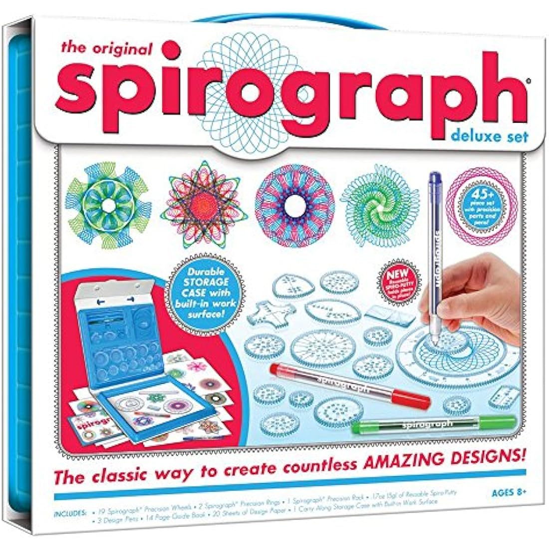 Spirograph Deluxe Set | Create Amazing Endless Designs | Including The Iconic Precision Parts, Pens & Spiro-Putty | Features Durable Storage Case | Creative Arts & Crafts Activity | for Ages 8+