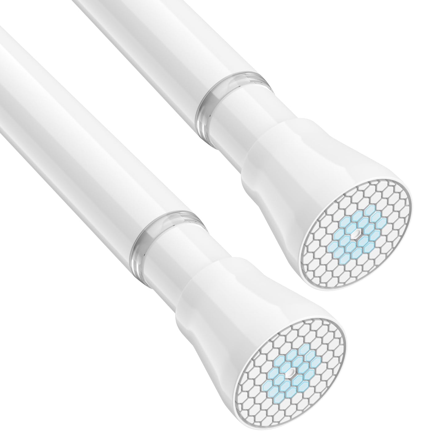 Zipglo Shower Curtain Pole 2pcs Extendable Pole 75-162 Cm, White Tension Rod for Curtains Shower Rods Extendable No Drill Spring Curtain Rod for