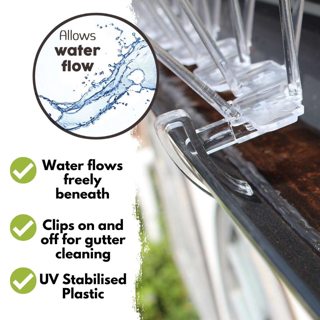 Defender Bird Spikes | Gutter Pack for Seagulls & Pigeons | Ready Assembled | 9 Metre Pack
