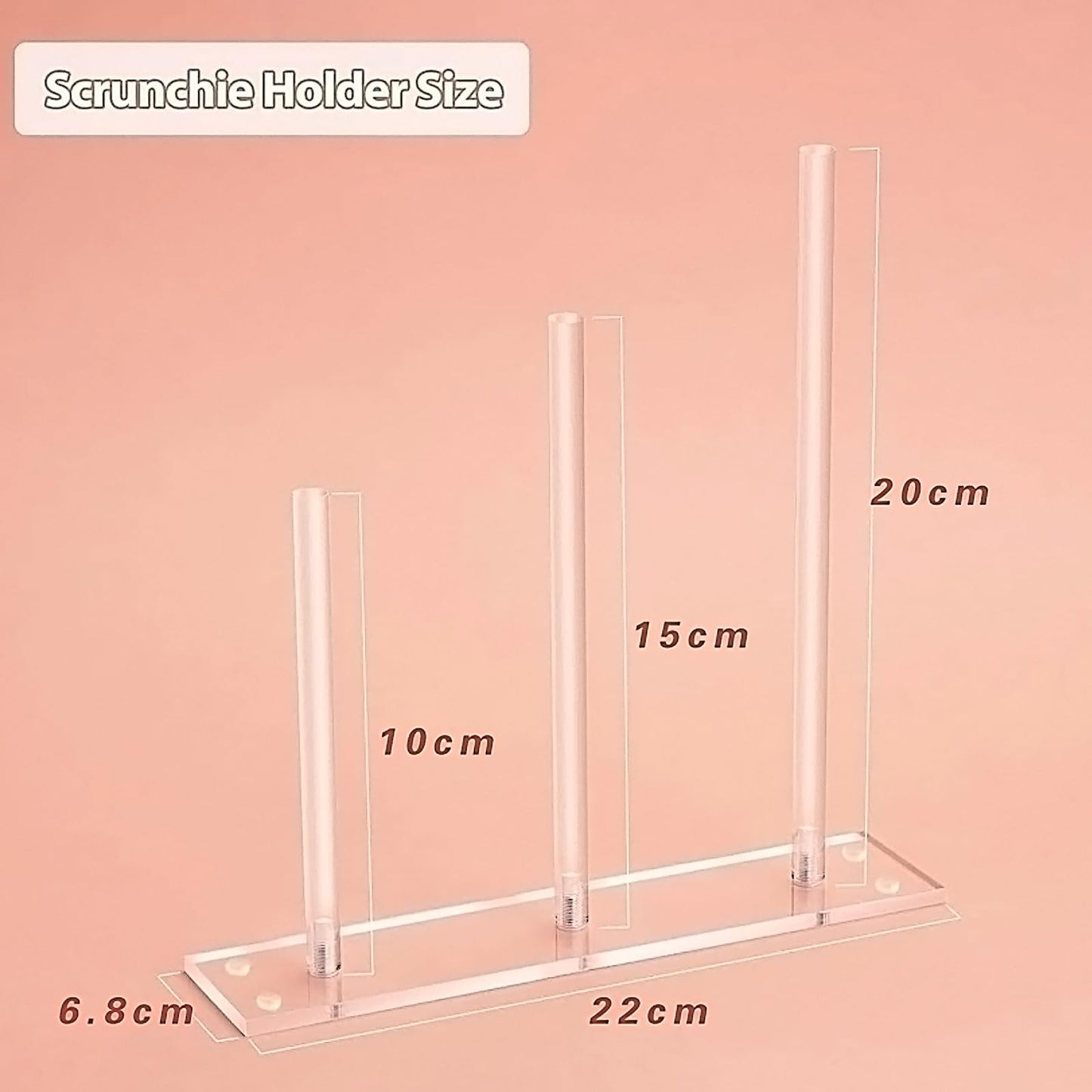 SANTUO Acrylic Hair Accessories Organiser for Silk Hair Ties, Hair Scrunchies Display Rack