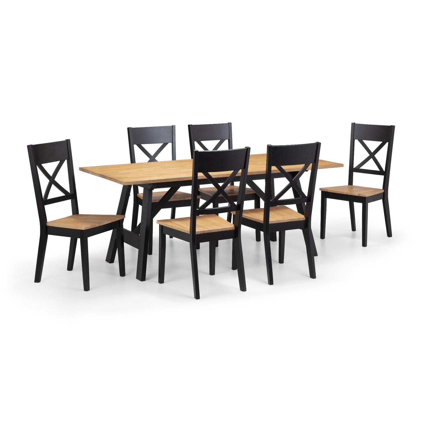 Julian Bowen Hockley Dining Chairs, Set of 2, Black - H99 x W47 x D53.5cm