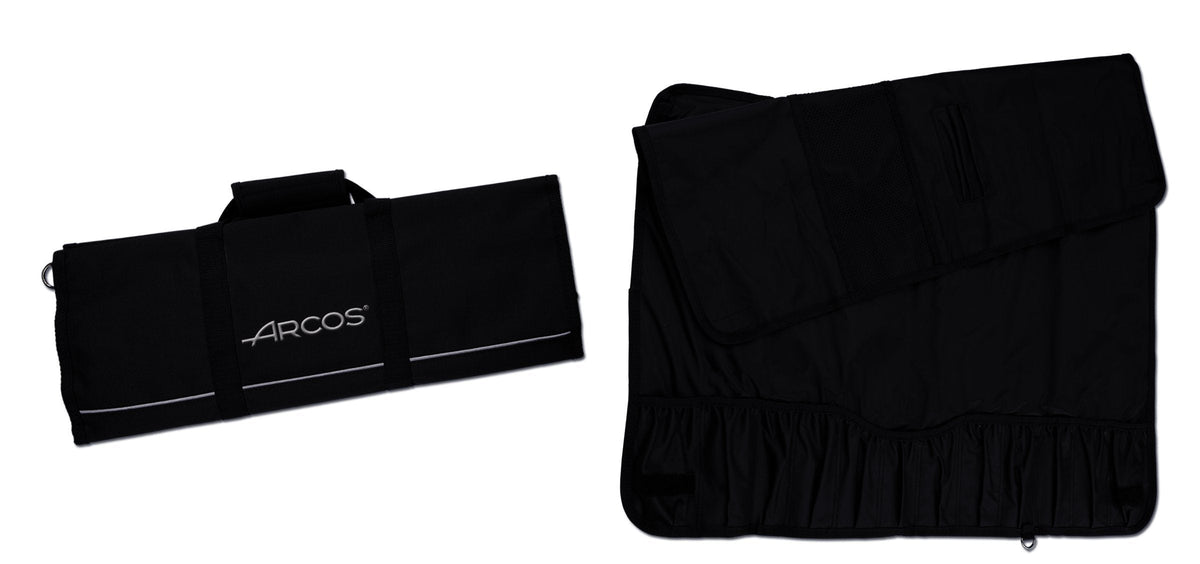 Arcos Knives Roll Bag - Knives Roll Bag to 12 Pieces - 100% Polyester 730 x 510 mm 29"x20" - Black Color (Knives NOT Included)