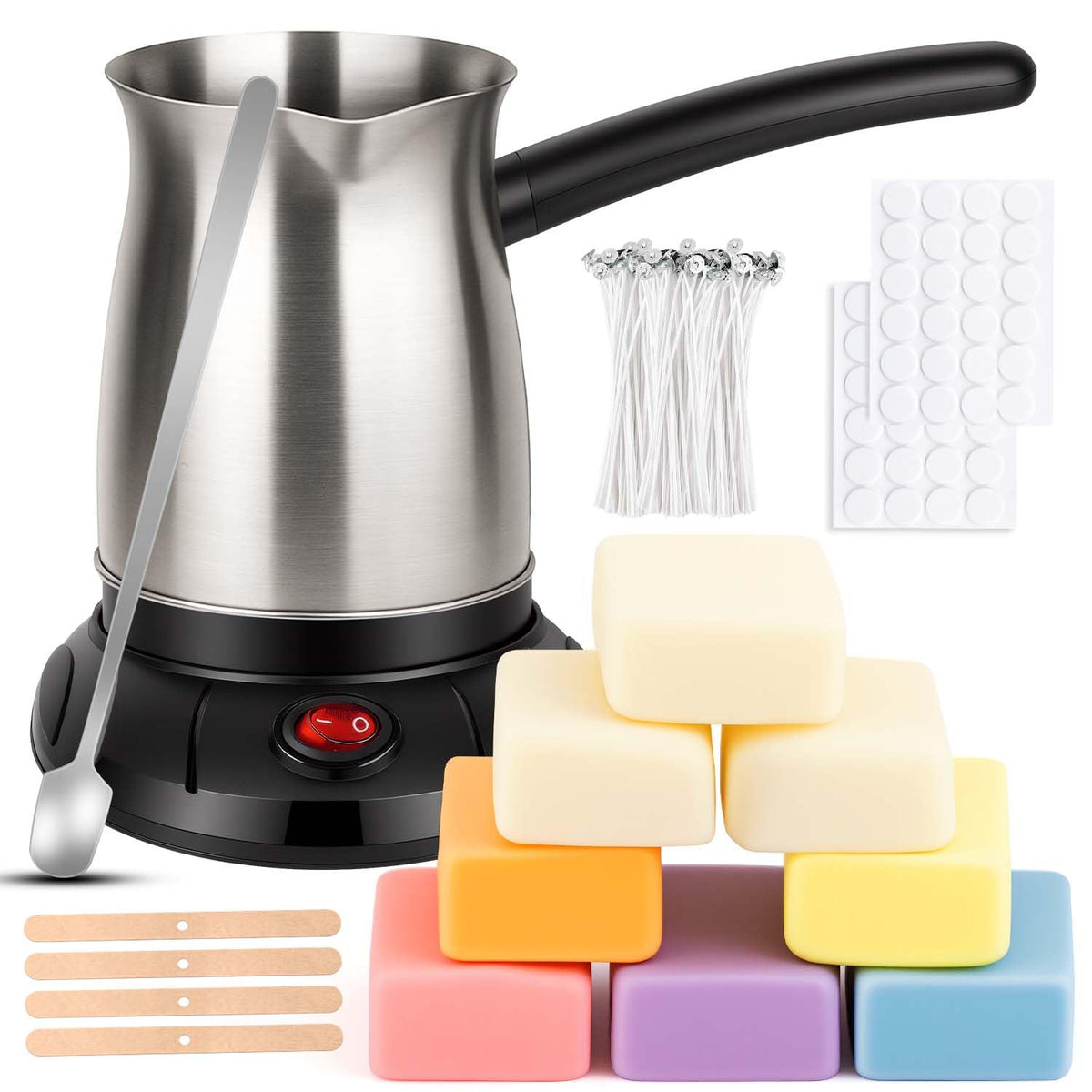 LFENYIGI Wax Melter for Candle Making, Soy Candle Making Kit with Wax Melting Pot, DIY Candles Making Supplies Including 1lbs Soy Wax, Candle Wax