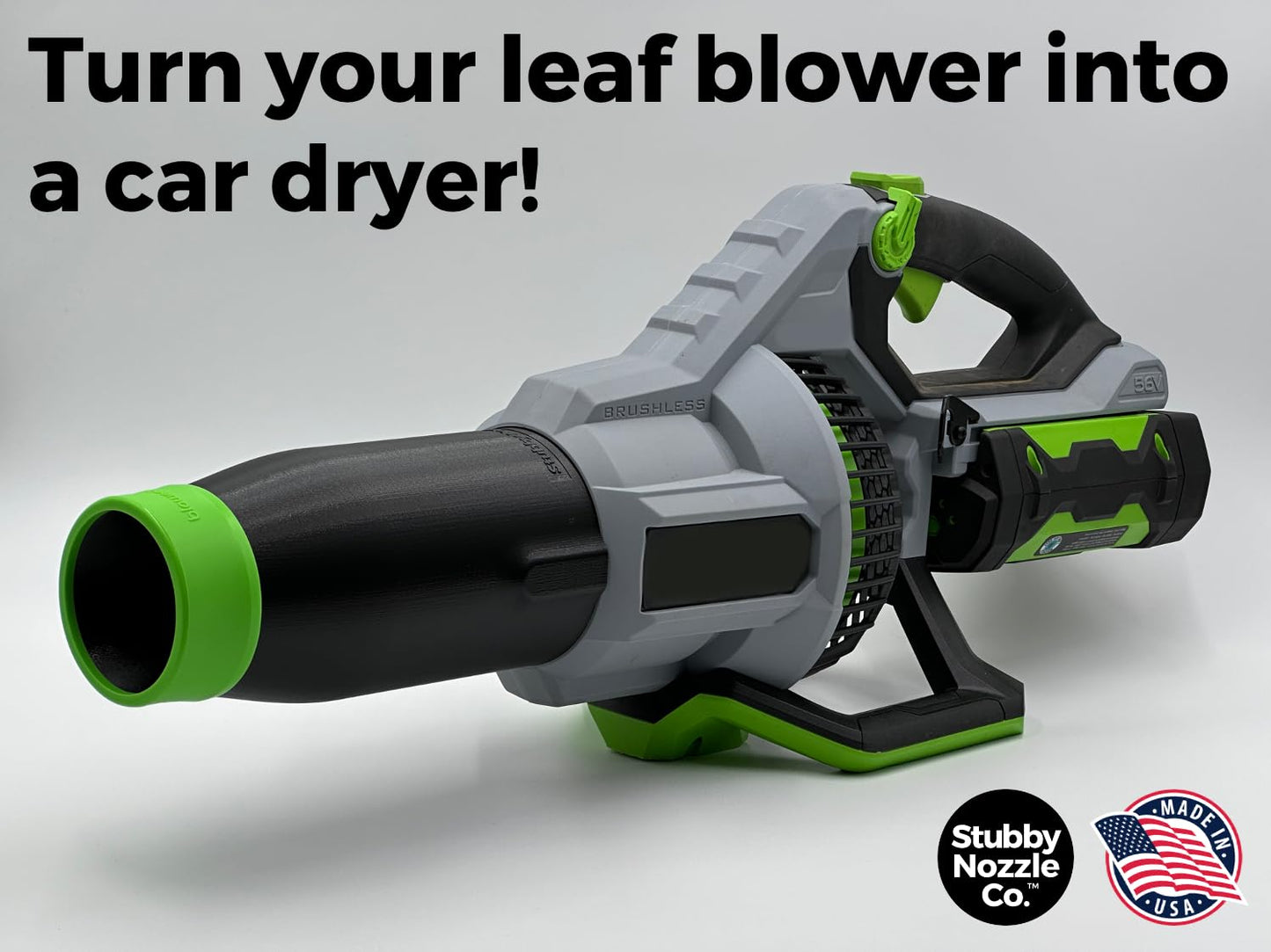 Stubby Nozzle Co. Stubby Car Drying Nozzle for EGO Leaf Blowers (530, 575, 580, 615, 650, & 765 Models)