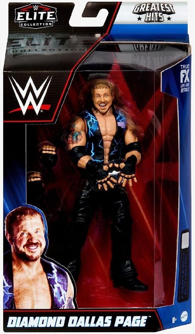 WWE Diamond Dallas Page Mattel Elite Wrestling Action Figure, New but open, scruffy box