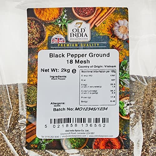 Old India Black Pepper Ground 18 Mesh 2kg