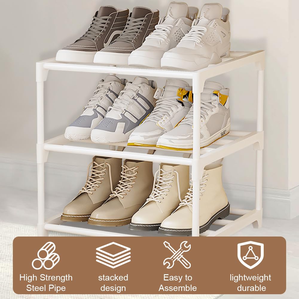 Small Shoe Rack, White Shoe Rack, 3 Tier Shoe Racks, Metal Shoe Racks Small
