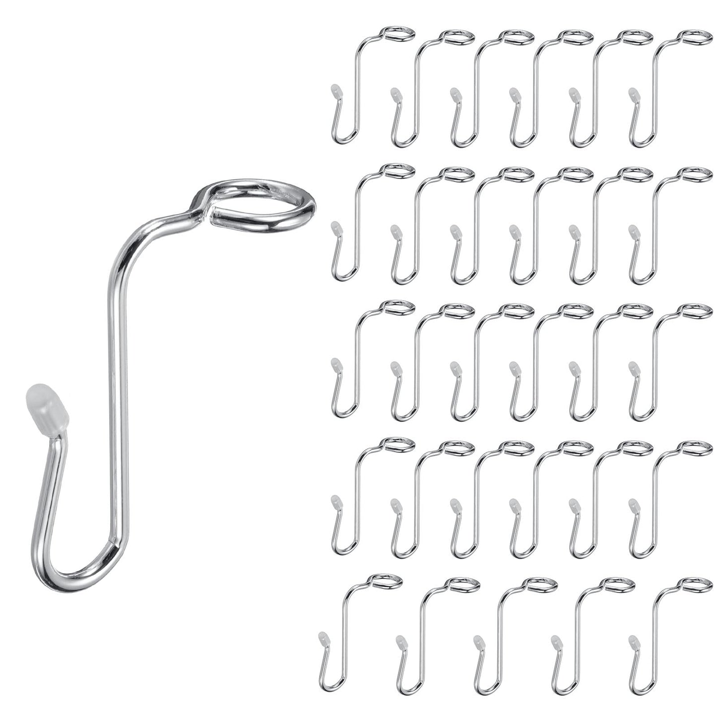 sourcing map 30 Pcs Clothes Hanger Connector Hooks, Metal Hanger Extender Hooks for Wooden Metal Clothes Hangers Silver Tone