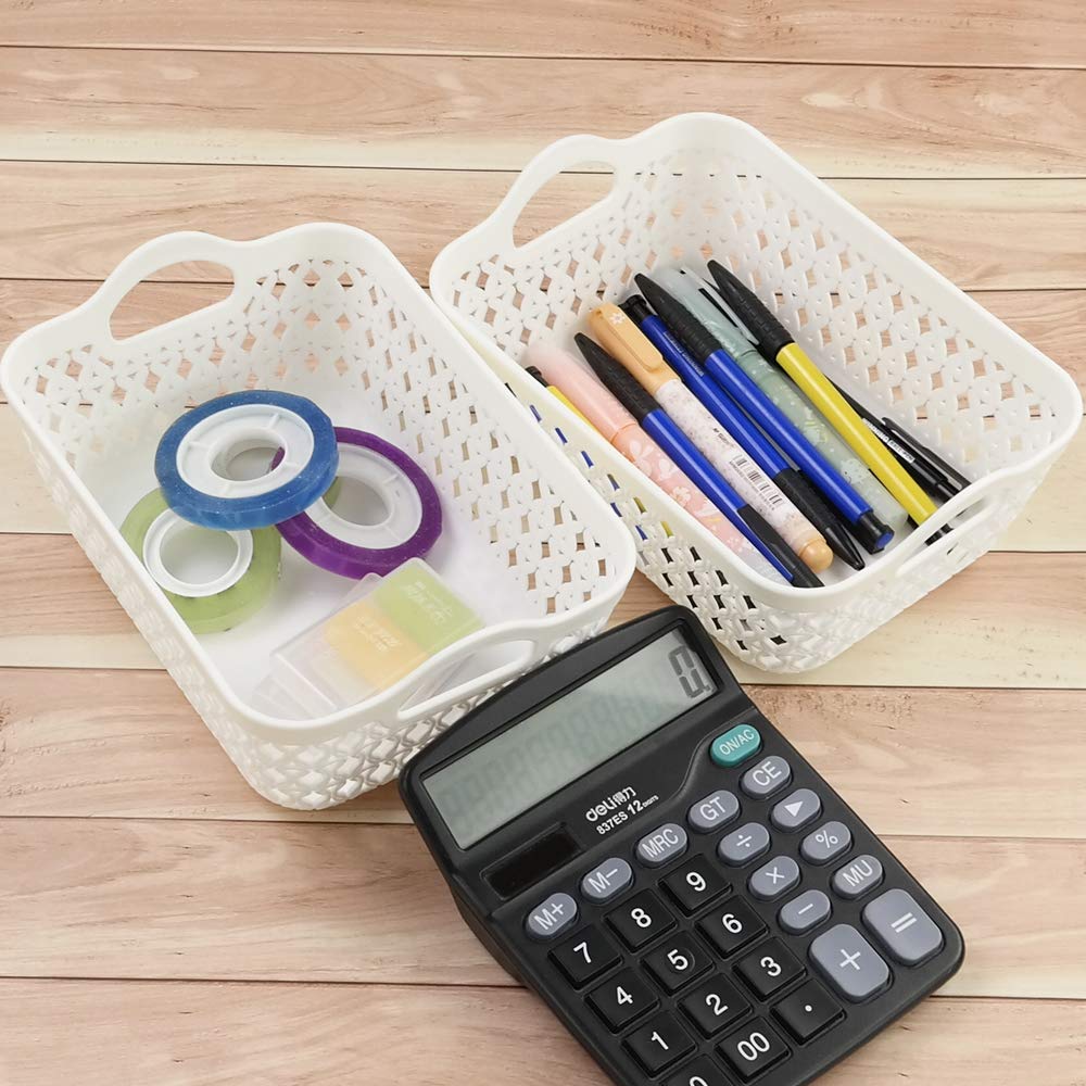 Fosly 12 Packs Mini Basket Trays for Storage, Plastic Desktop Storage Tray