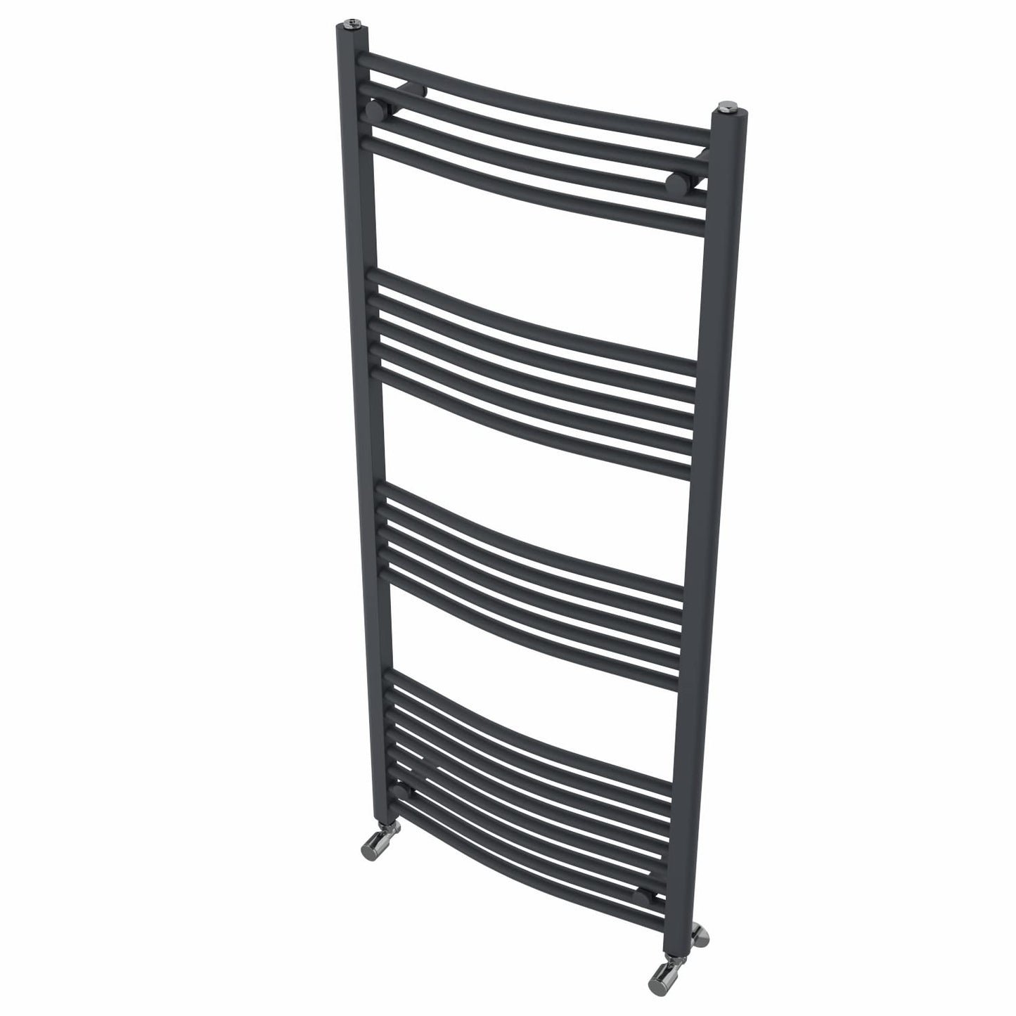 Warmehaus Curved Bathroom Heated Towel Rail Radiator Grey 1400x600mm