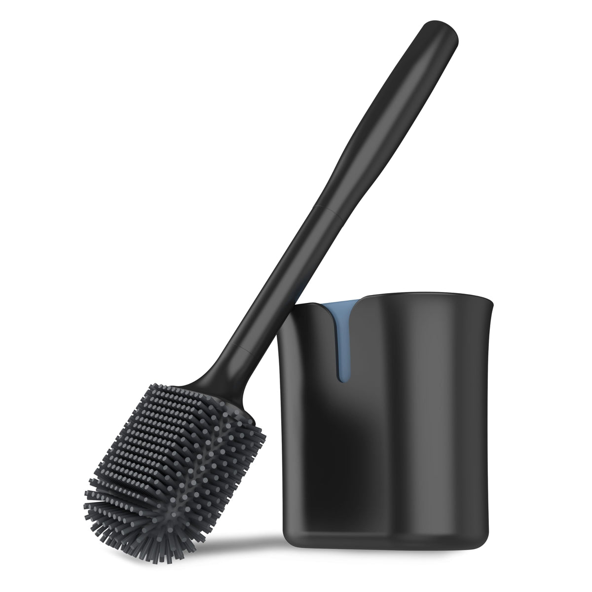 MR.SIGA Toilet Brush and Holder Wall Mounted, Black, 1 Pack
