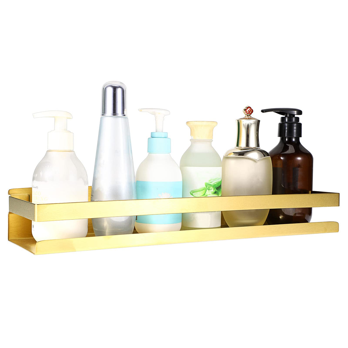 IGNPION Corner Bathroom Shelf - Stainless Steel Wall Mounted Storage Organiser Caddy for Kitchen, Hotel - Storage Rack With Shower Accessories (Gold,