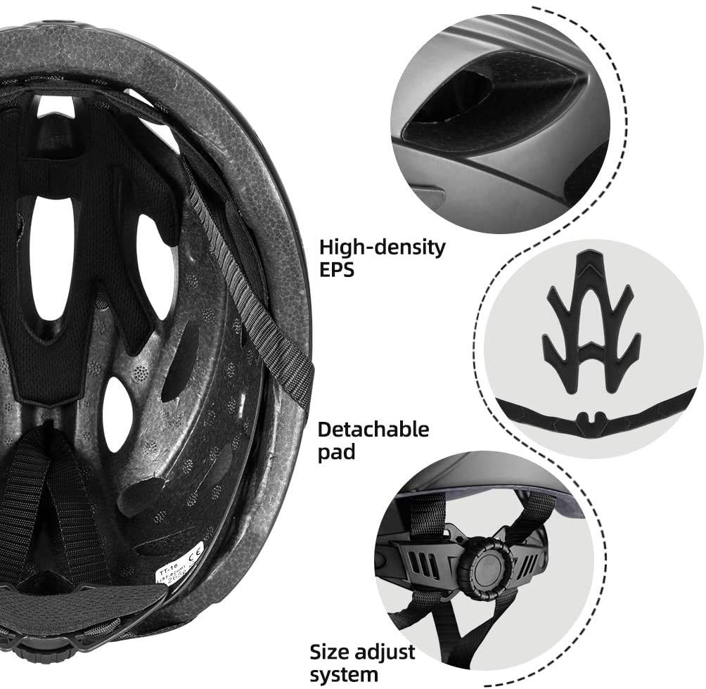 ROCKBROS Bike Helmet Adjustable Bicycle Helmet Lightweight with Detachable Magnetic Goggles Visor Adult MTB Road Bike