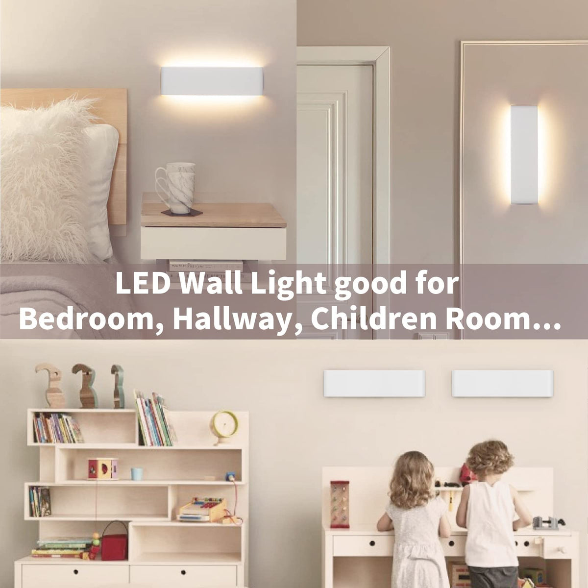 CANMEIJIA 2 Pack LED Wall Lights Indoor 41CM, 16W Wall Lamp 3000K Warm Light Up and Down Wall Lights Aluminum Modern Style for Bedroom Bathroom Living