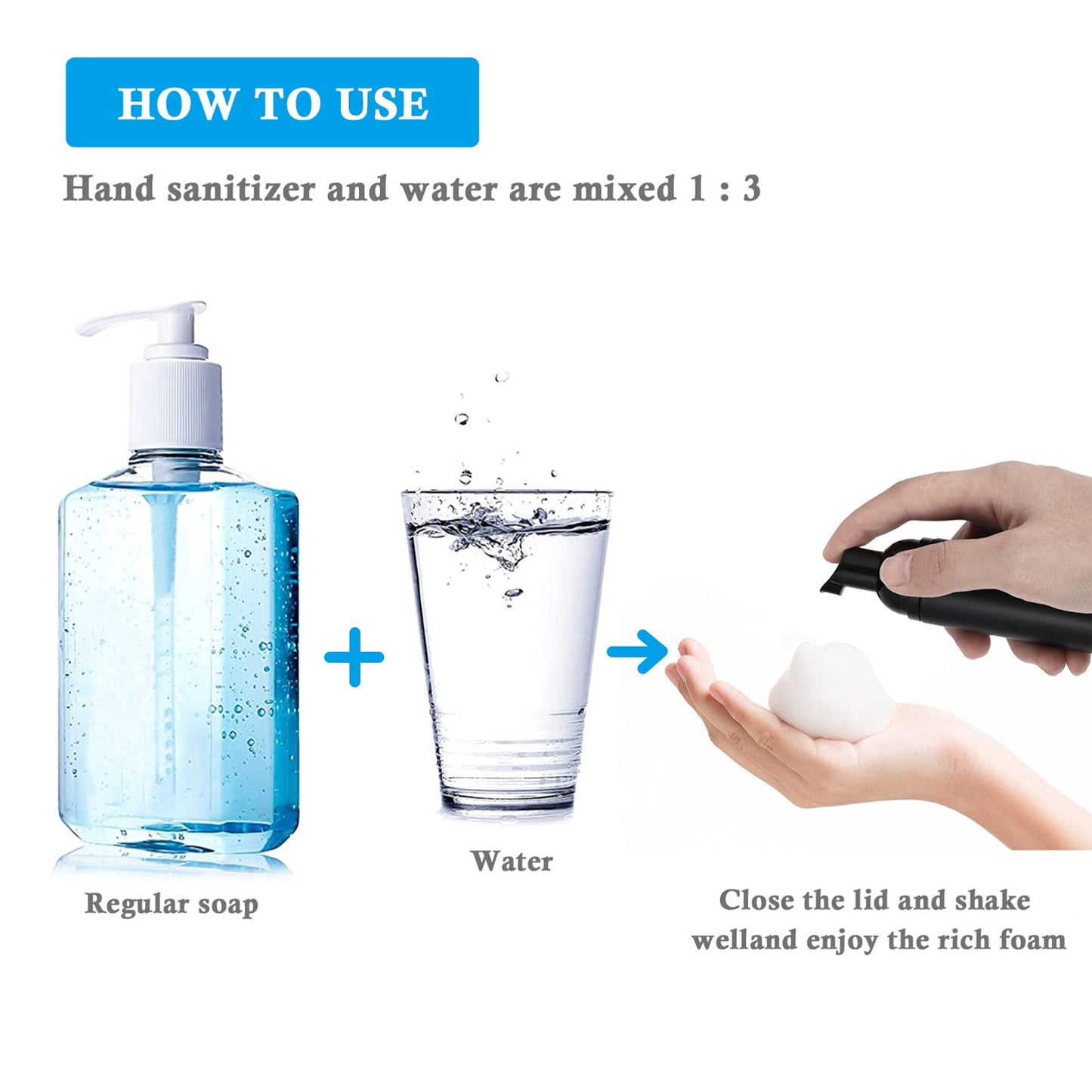 FRCOLOR Travel Foaming Bottle Dispenser 4.7Oz Spill-Proof Pump for Lash Foam Cleanser Soap with Stable Base for Home Camping Party Use