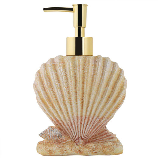 300ml Hotel Soap Gel Liquid Lotion Hand Press Bottle,Resin Material, Electroplating Press Head, Shell Shape Design for Bathroom