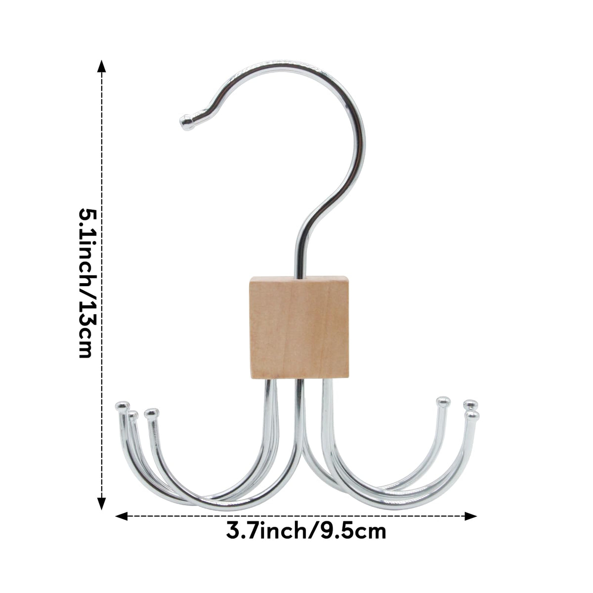 LMSAWK Belt Hanger For Closet, Hanging Holder Storage Hook for Belt, Rotatable Belt Rack Closet Accessories, for Socks, Belt, Gloves, 6 Hooks