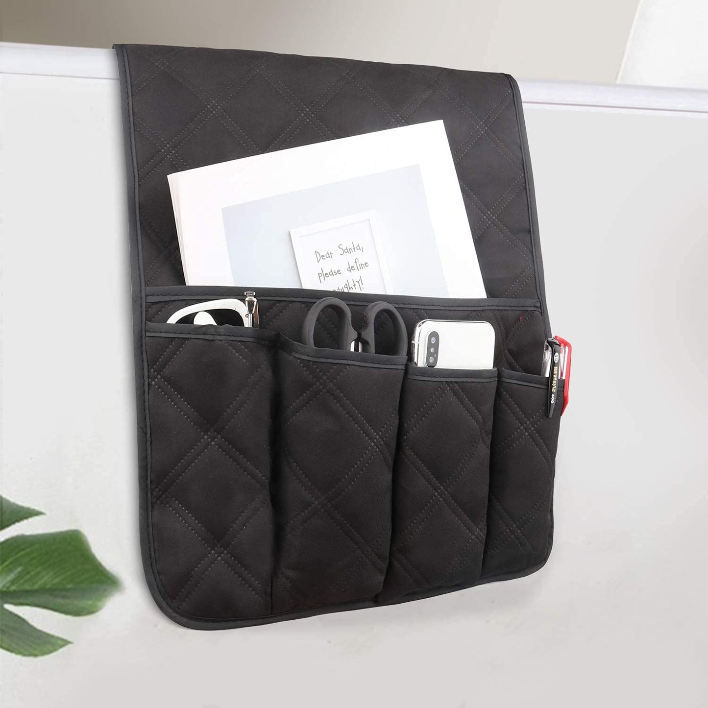 Bkrdty Armrest Storage Organizer Anti-Slip Sofa Couch Chair Armrest Organizer 90 * 33cm 5 pockets Couch Chair Organizer Holder for TV Remote Control