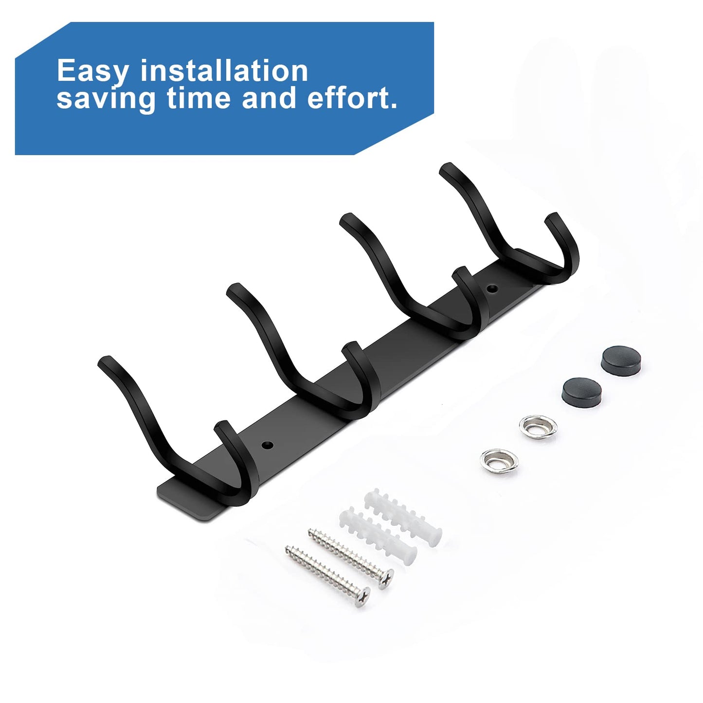 MEIJO Coat Hooks Wall Mounted, Coat Rack Wall Mounted Stainless Steel with 4 Hooks Heavy Duty Coat Hooks for Door, Bedroom, Bathroom, Kitchen