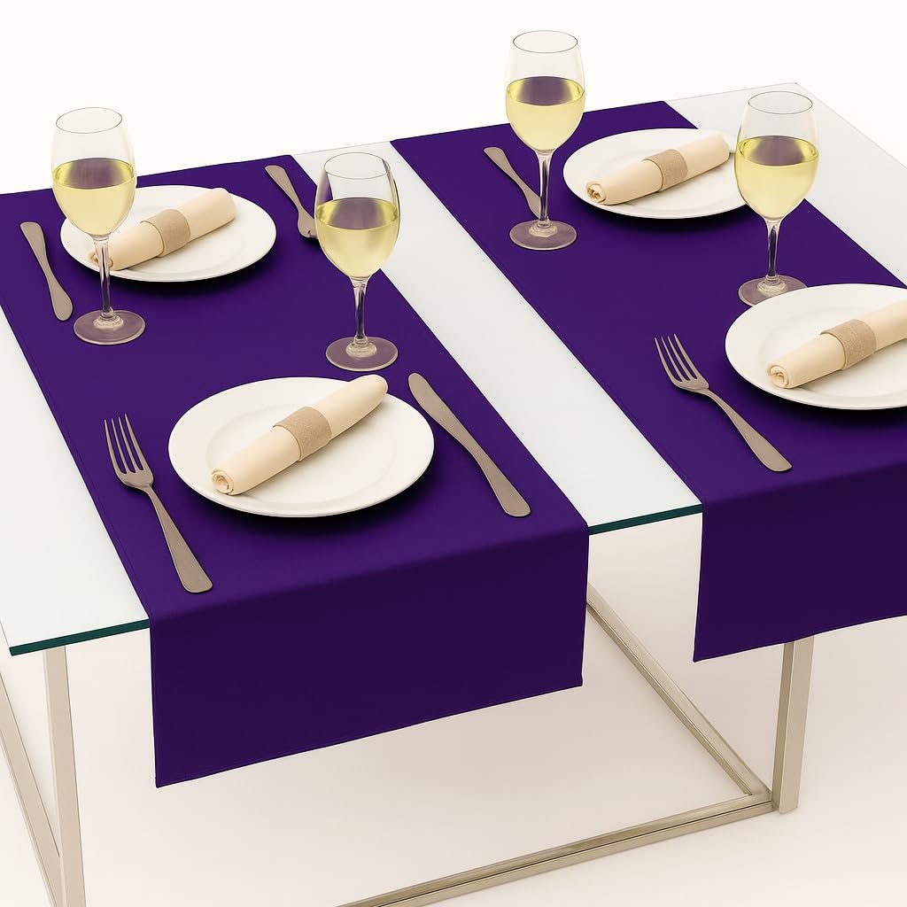Table Runner Made of Minimate Fabric Modern, Smooth, Wide Hem, Non-Iron, Durable, Washable at 60°C, Can be Tumble Dried, Kitchen and Living Room