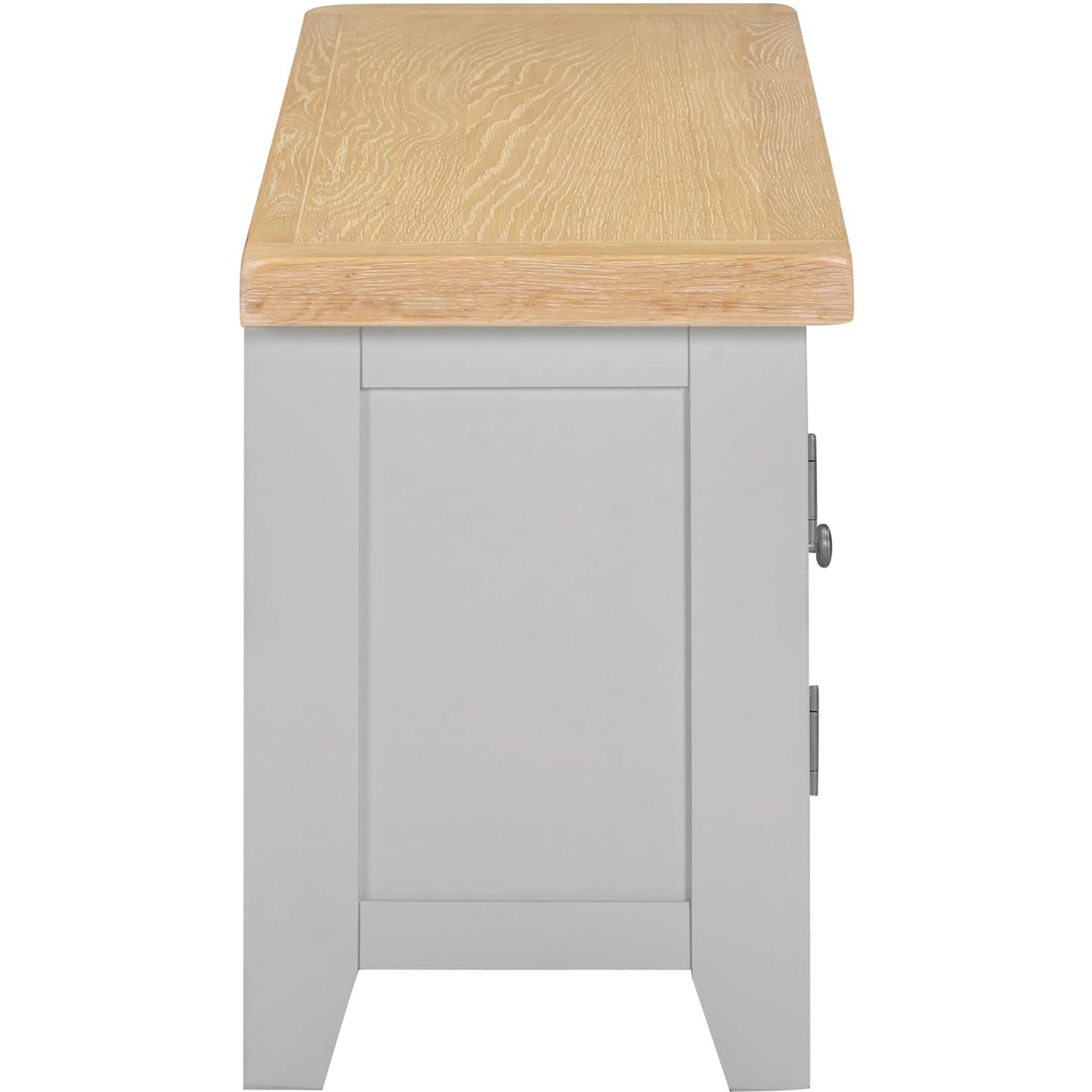 Seconique Windsor Straight Tv Unit in Pebble Grey/Oak