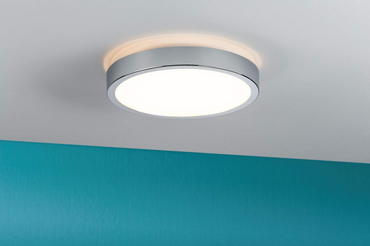 Paulmann 70882 Aviar Ceiling luminaire LED Panel Ceiling lamp Flat Ceiling Light IP44 Splash-Water Protected 20W Bathroom lamp Chrome Including lamp