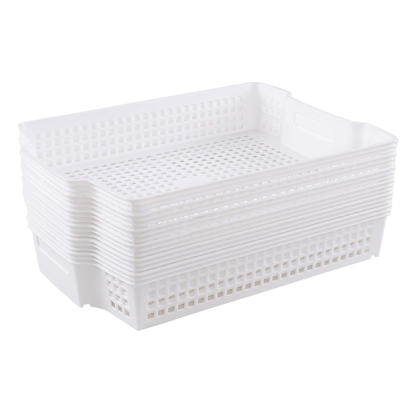 Xowine 6-Pack Stackable Paper Trays with Handles, Modern Desktop Organizer