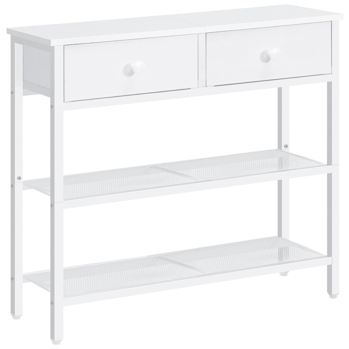 HOOBRO Console Table, Slim Console Table with 2 Non-woven Drawers, Hallway Table with Storage, Slim Sofa Table for Small Spaces, Living Room