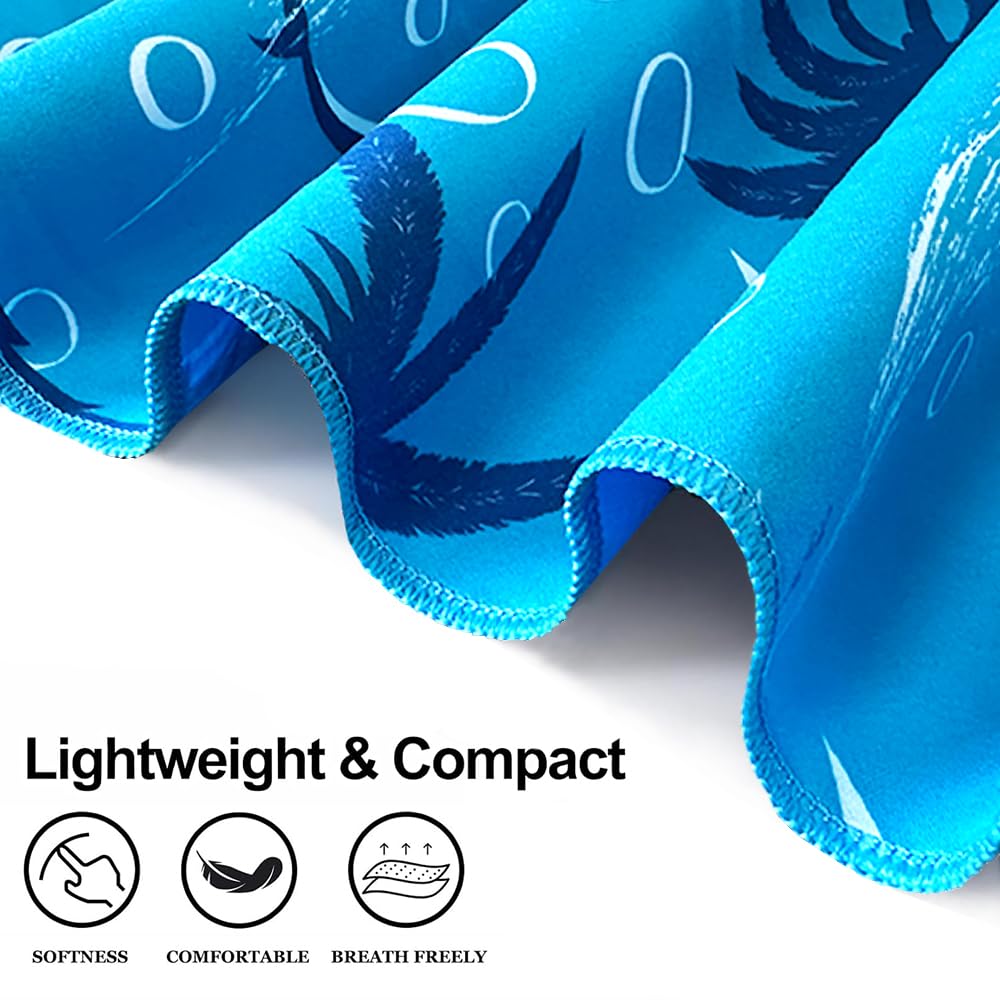 JAODFK 2 Pcs Microfibre Beach Towel 71"X32" Quick Dry Sea Animals Lightweight Sand Free Extra Large Thin Towels Travel Essentials For Adults Womens