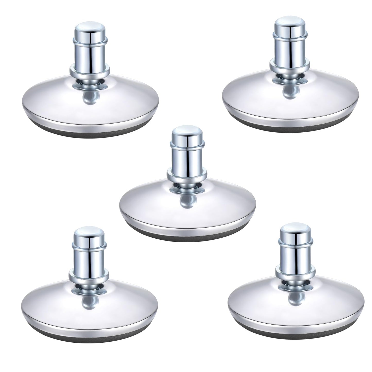 5PCS Low Profile Bell Glides 2" Replacement Office Desk Chair or Stool Swivel Caster Wheels,Easy Conversion from Wheeled Casters to Stationary Feet