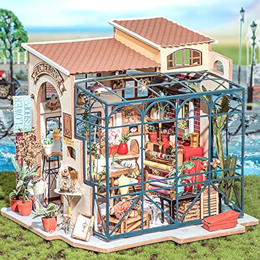 Rolife DIY Miniature Dolls House Kits to Build for Teens Adults, 3D Wooden Doll House Craft Gifts for Kids The Corner of Happiness