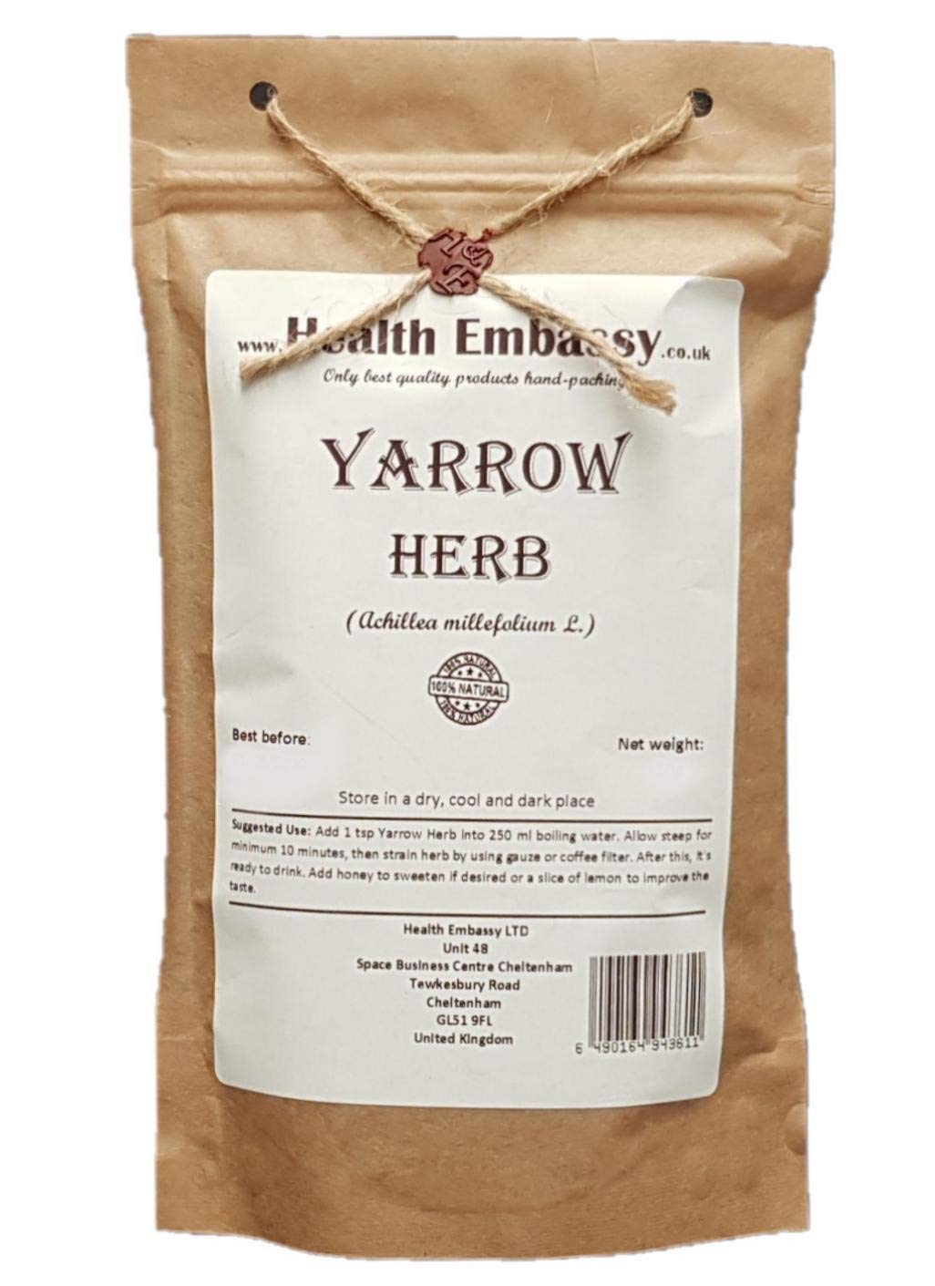 Health Embassy Yarrow Herb Tea | Achillea Millefolium L | 100g