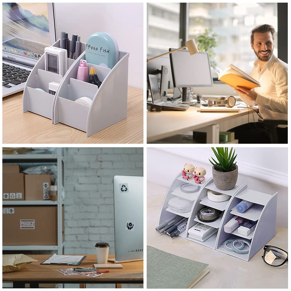 XEERAANG Desk Organizer Trapezoid Remote Control Holder Creative Tabletop Organizer for Study Office Living Room Dresser
