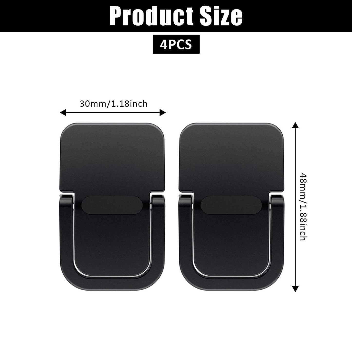 ZEACCT 4-Pack Portable Keyboard Riser, Self-Adhesive Mini Laptop Stand, Foldable & Invisible Adjustable Support for Desk or Laptop (Black)