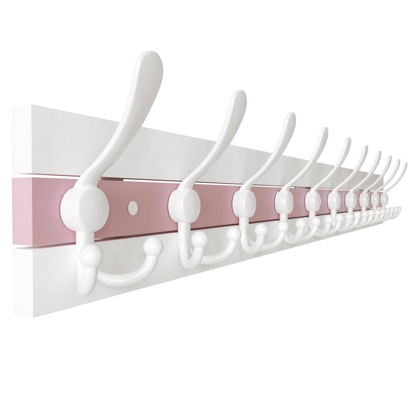 SKOLOO Coastal Wall Mounted Coat Rack - 38-1/8" Beach House Entryway Wooden Coat Hook with 10 Hooks for Hanging Coats, Hats or Towels