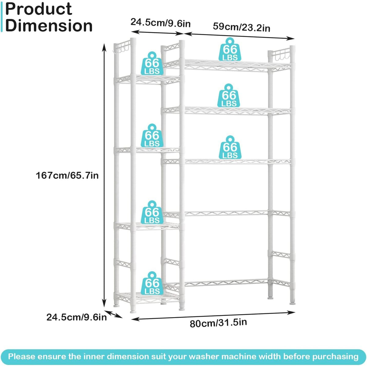 Wooruy Over the Toilet Storage Rack with Adjustable Shelves Bathroom Shelf