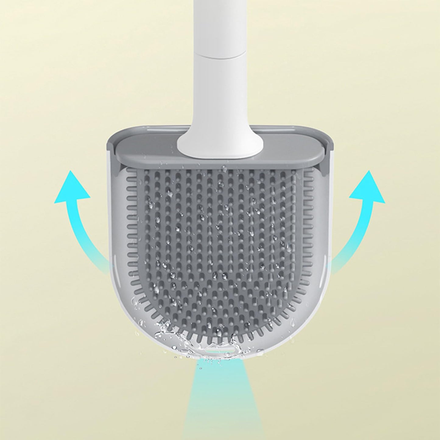 Lansonee Silicone Toilet Brush with Holder, White