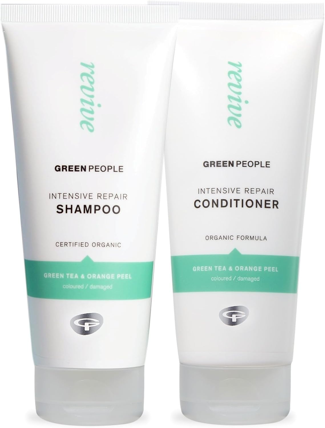 Green People Intensive Care Hair Shampoo (200ml) and Conditioner (200ml) Bundle, Certified organic ingredients, Green Tea and Orange Peel, Vegan and