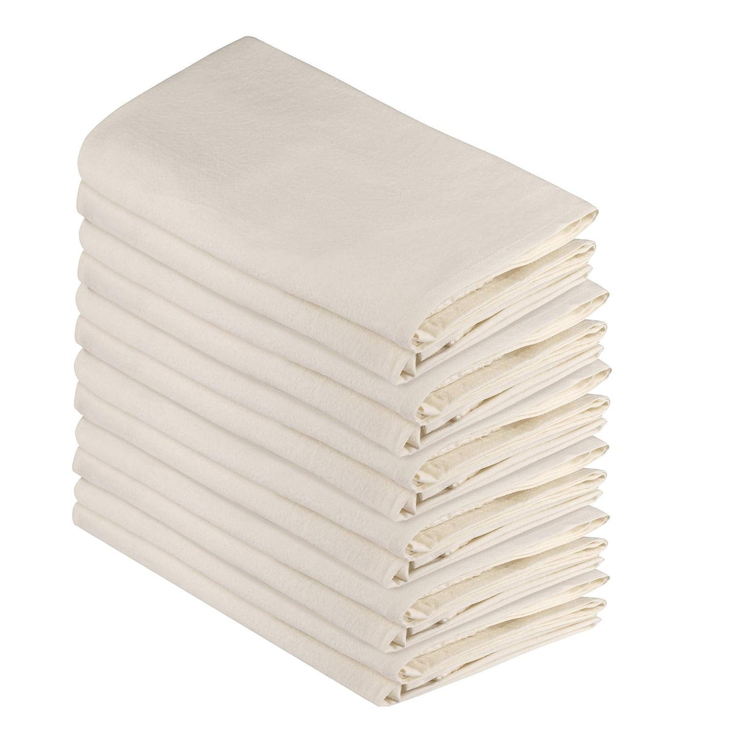 Flour Sack Dish Towels, 100% Cotton, Set Of 12 (27 X 27 Inches), Vintage Multi-Purpose Natural Kitchen Towels, Very Soft, Highly Absorbent, Lint Free,