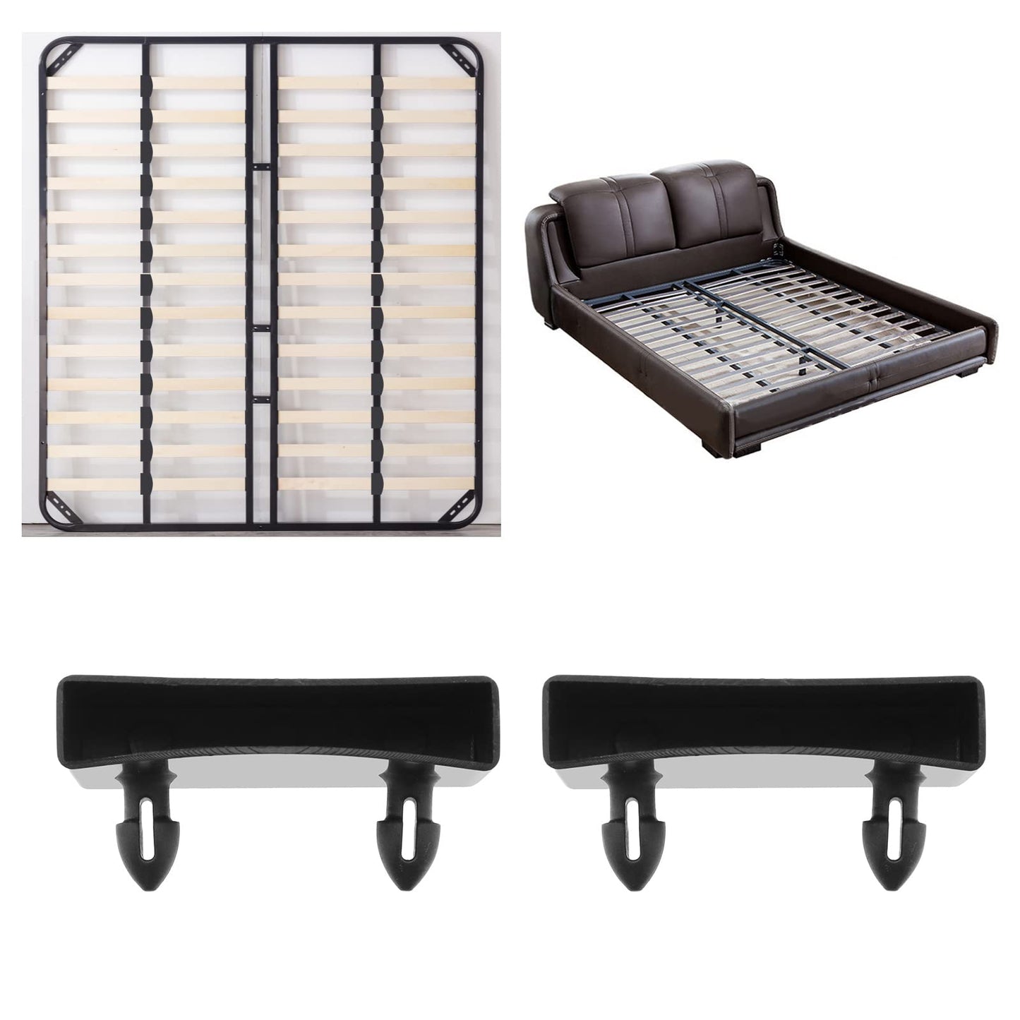 EMSea 50PCS Bed Slat End Caps Bundles Plastic Holders 2 Pins Sides Centre Ends Fixings for Securing Metal Beds Leather Beds Wooden Beds Sofa Beds