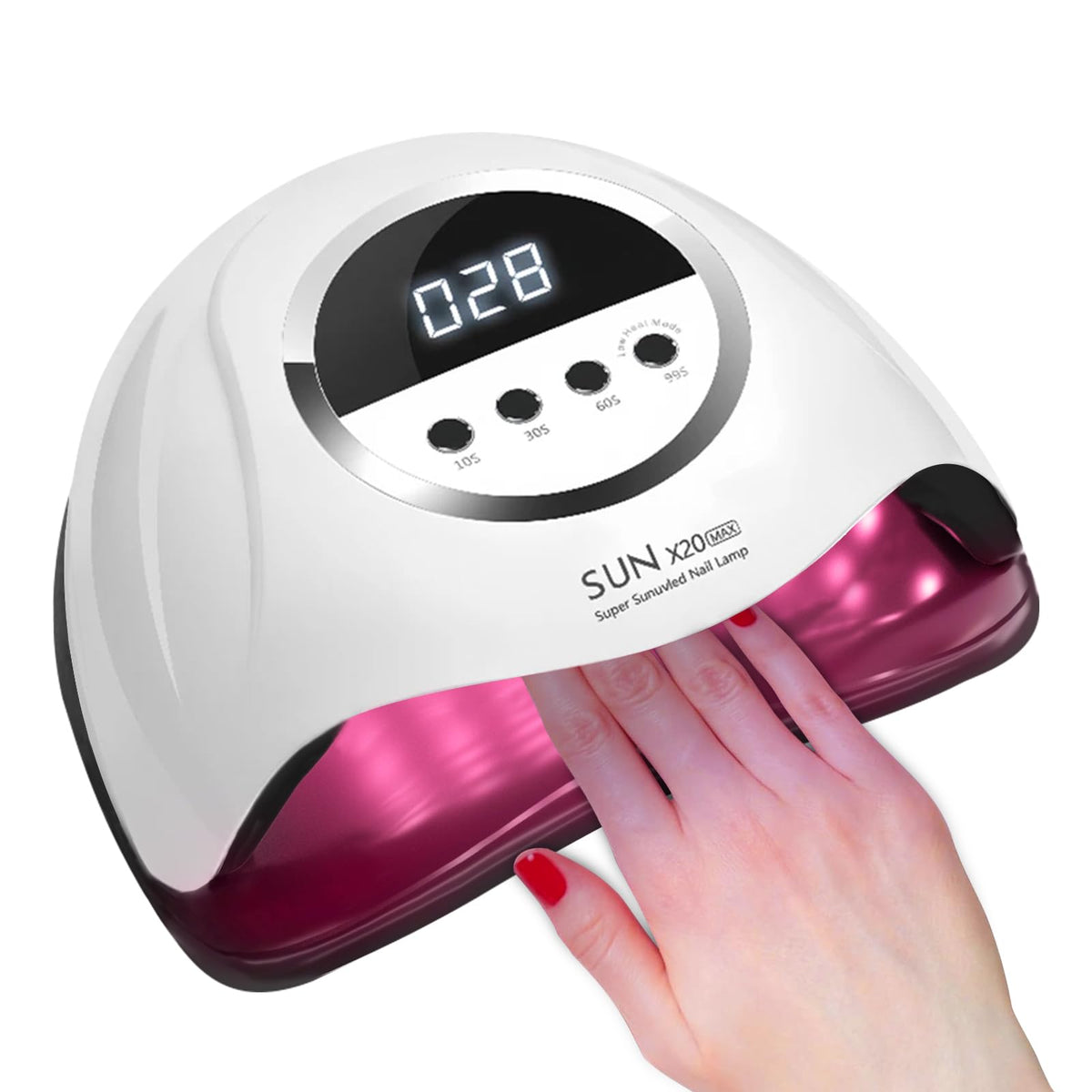 320W UV LED Nail Lamp, Professional Nail Dryer Gel Polish Light with 72 Beads, UV Nail Light with 4 Timer Settings, Nail Polish Curing Gel LED Dryer