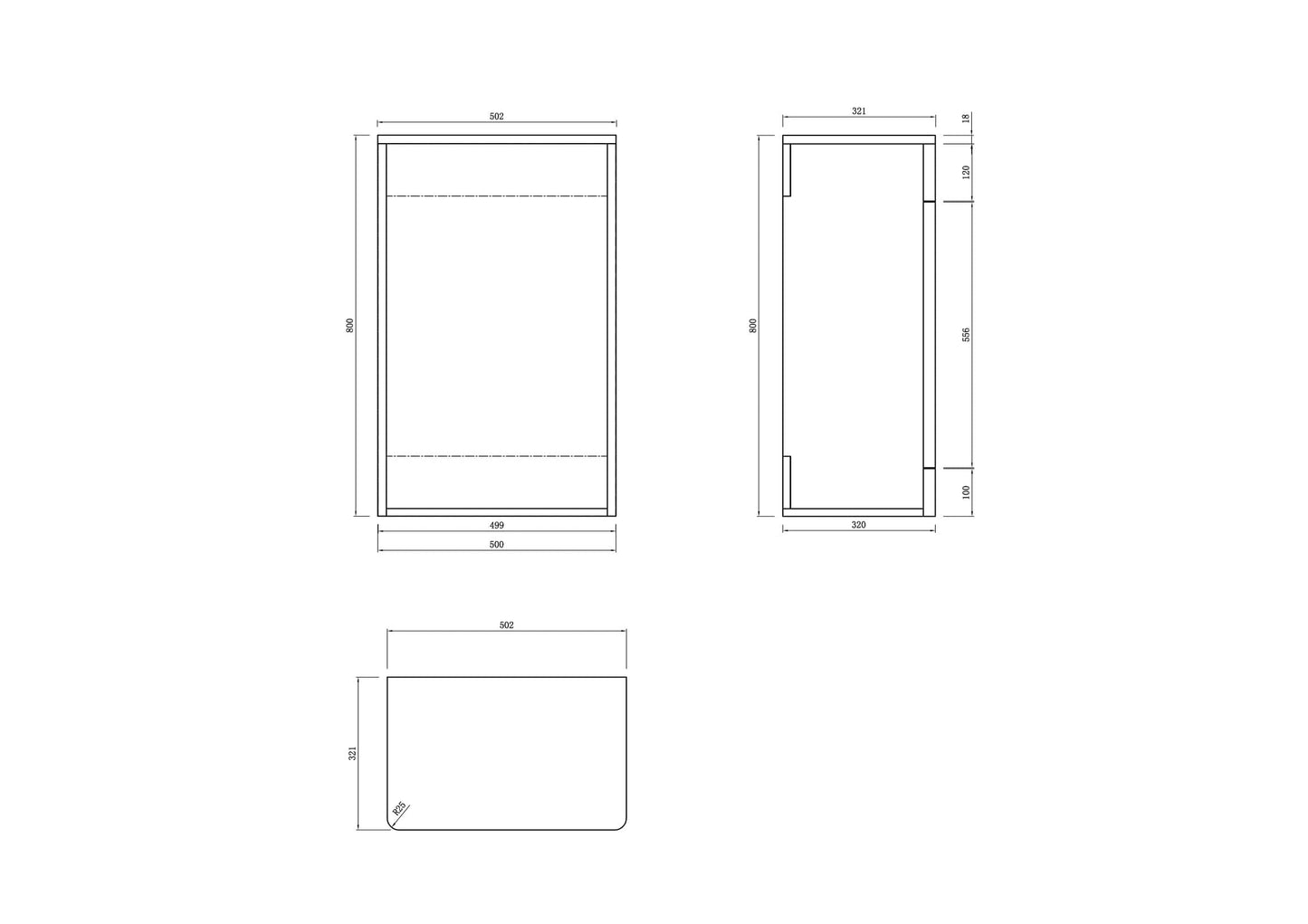 VeeBath GWC500 Cyrenne Floor Standing WC Back to Wall BTW Toilet Cabinet with Open Access Cistern Unit-500mm, Anthracite Grey